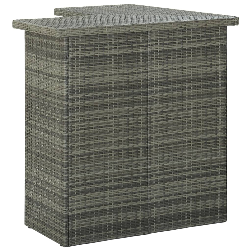 Mesa Alta De Bar De Esquina Ratán Sintético Gris 100x50x105 Cm_1
