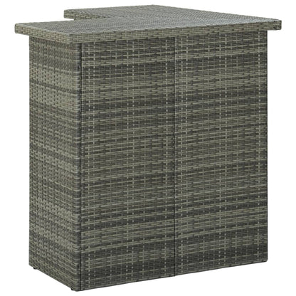 Mesa Alta De Bar De Esquina Ratán Sintético Gris 100x50x105 Cm_1