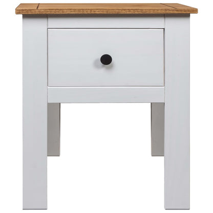 Mesita De Noche Madera Maciza Pino Panamá Blanco 46x40x57 Cm_1