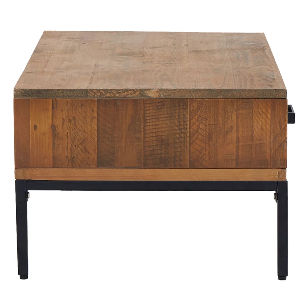 Mesa De Centro Madera Maciza De Pino 90x50x35 Cm_3