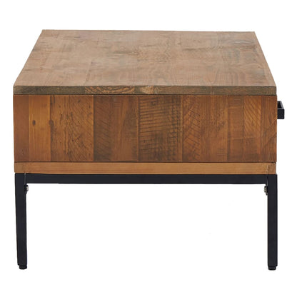 Mesa De Centro Madera Maciza De Pino 90x50x35 Cm_3