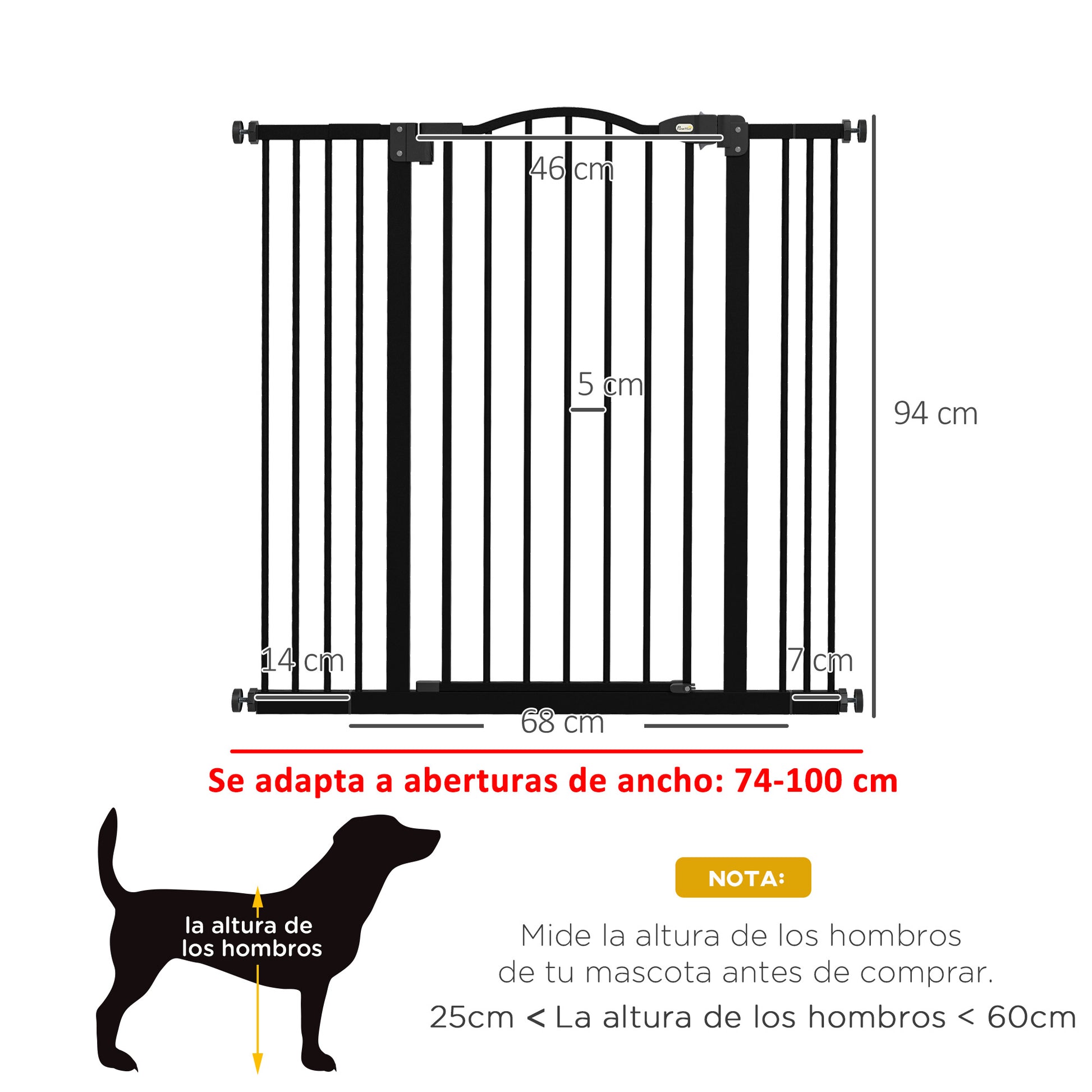 Pawhut Barrera De Seguridad Para Perros Extensible 74-100 Cm_2