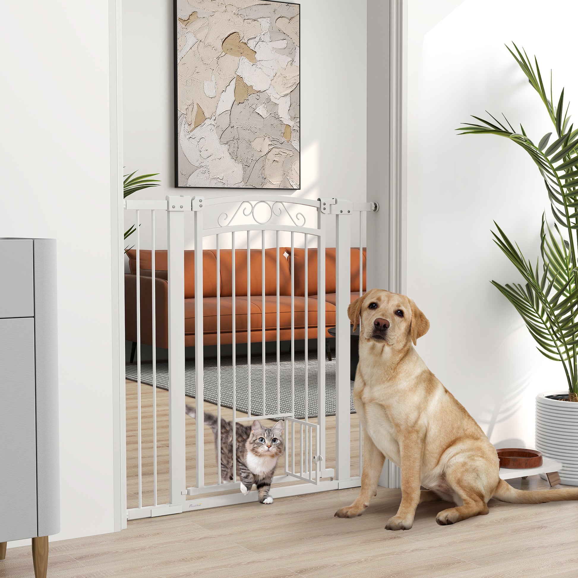 Pawhut Barrera Para Perros Con Cierre Automático_1