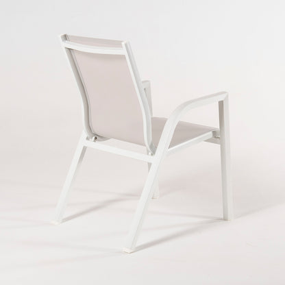 Pack 6 Sillones Para Exterior, Sillón Apilable, Aluminio Y Textilene, Color Blanco, Silla:90x66x56_3