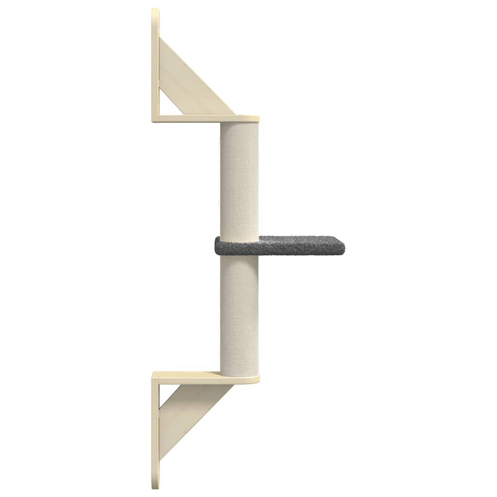 Vidaxl Árbol Rascador Para Gatos De Pared Gris Oscuro 85,5 Cm_4