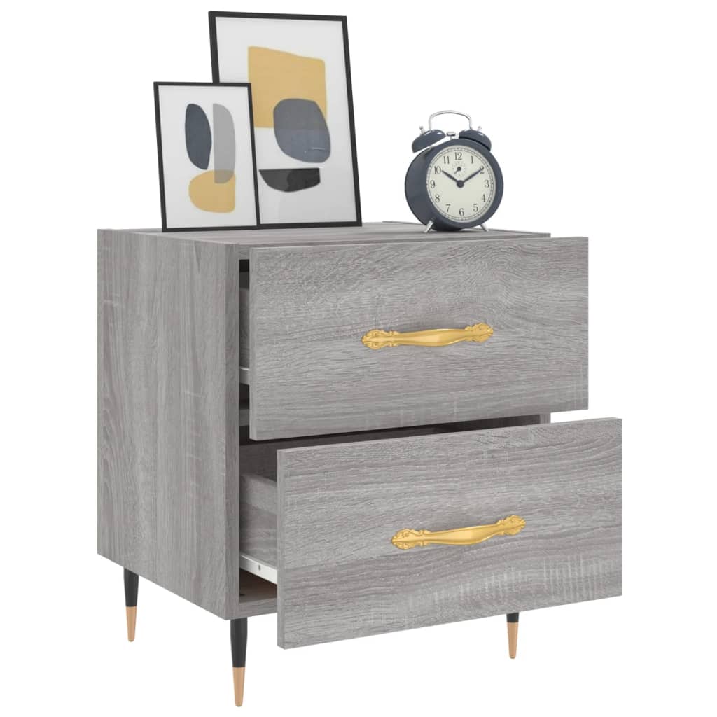Mesita De Noche Madera De Ingeniería Gris Sonoma 40x35x47,5 Cm_2