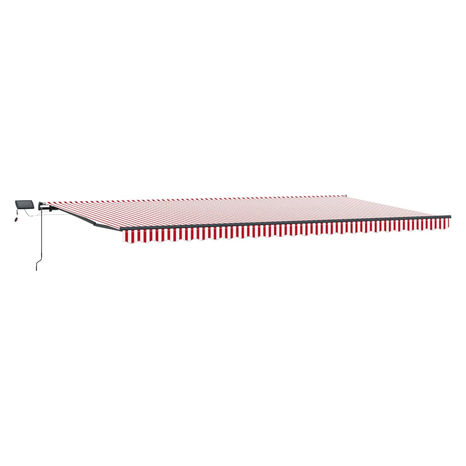 Toldo Retráctil Rojo Y Blanco 600 X 350 Cm Tela Y Aluminio_4