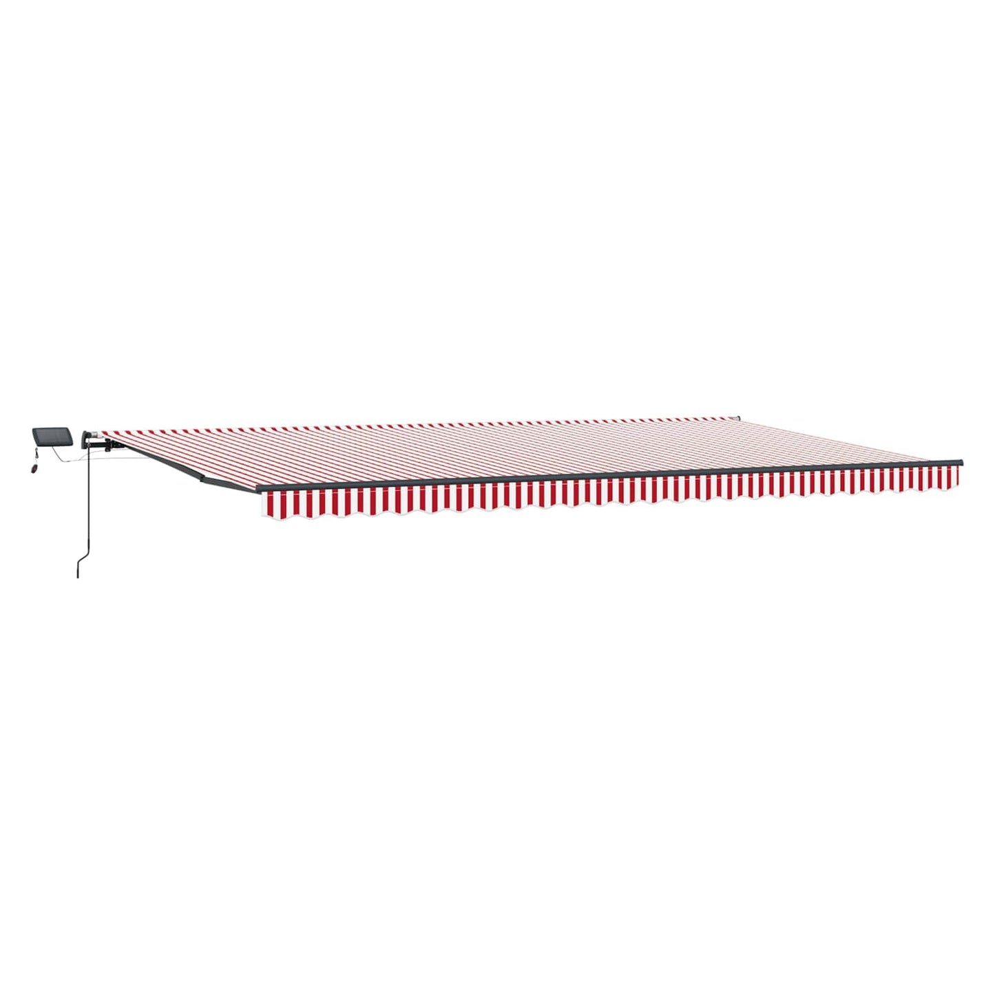 Toldo Retráctil Rojo Y Blanco 600 X 350 Cm Tela Y Aluminio_0