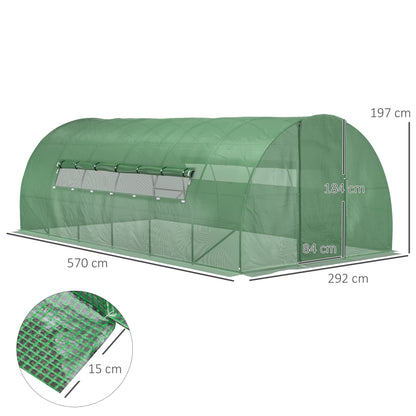 Outsunny Invernadero De Túnel 6x3x2m Con Puerta Y Ventanas Para Cultivos Plantas_2