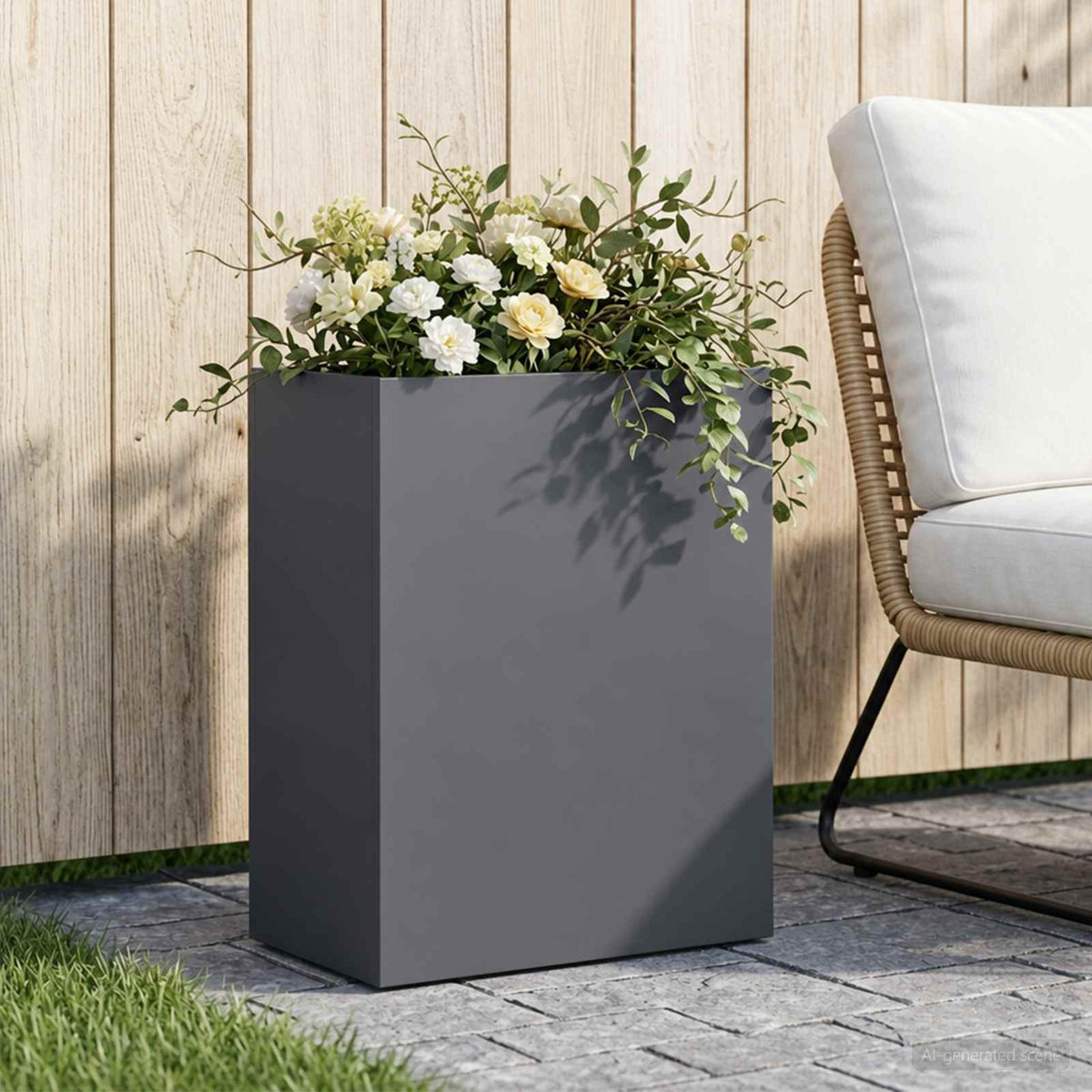 Macetero De Jardín Gris Antracita 40 X 20 X 50 Cm_1