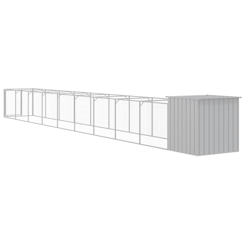 Vidaxl Caseta Perro Corral Acero Galvanizado Gris Claro 110x1017x110cm_4
