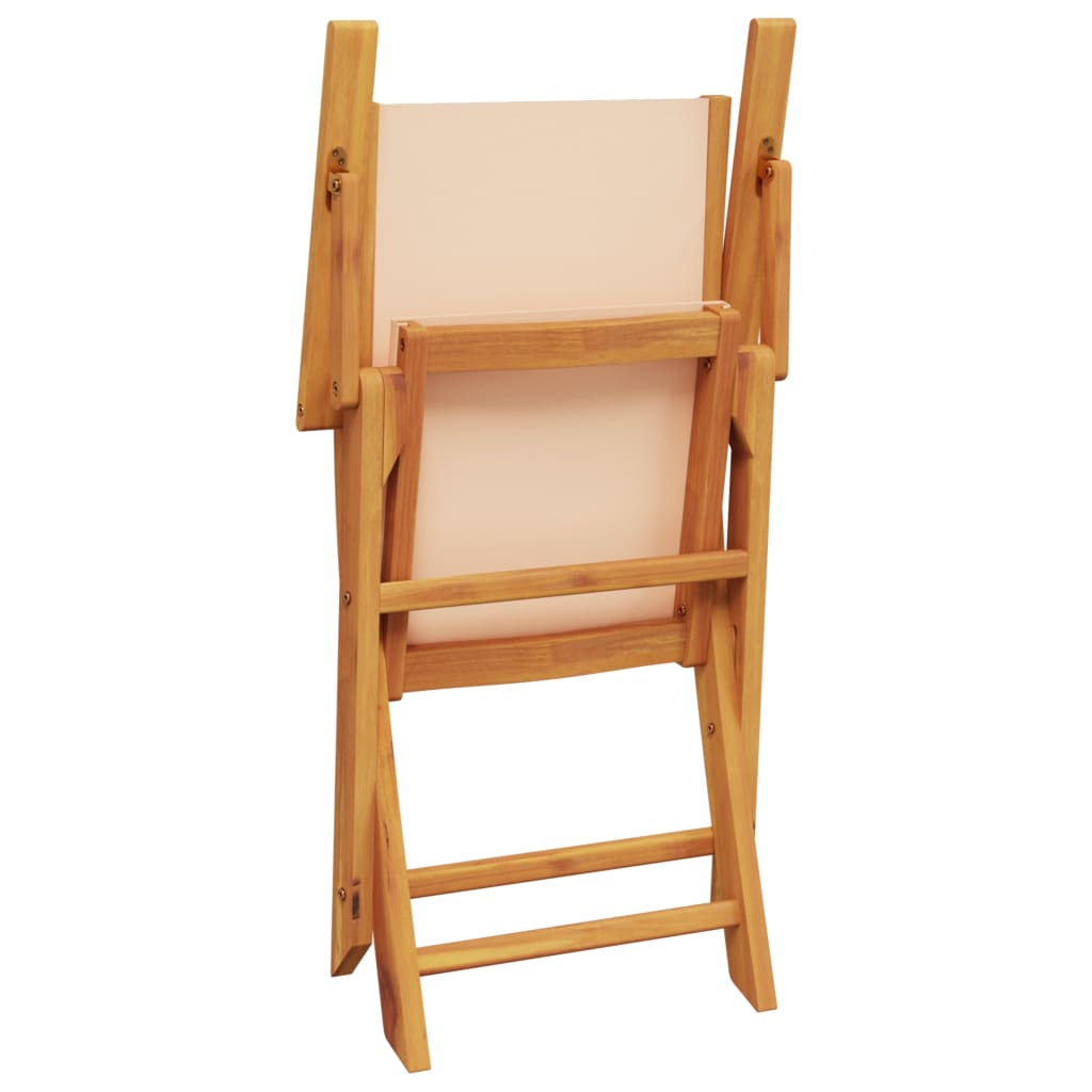 Set De Comedor De Jardín 5 Pzas Tela Madera Maciza Beige / Vetonek_4