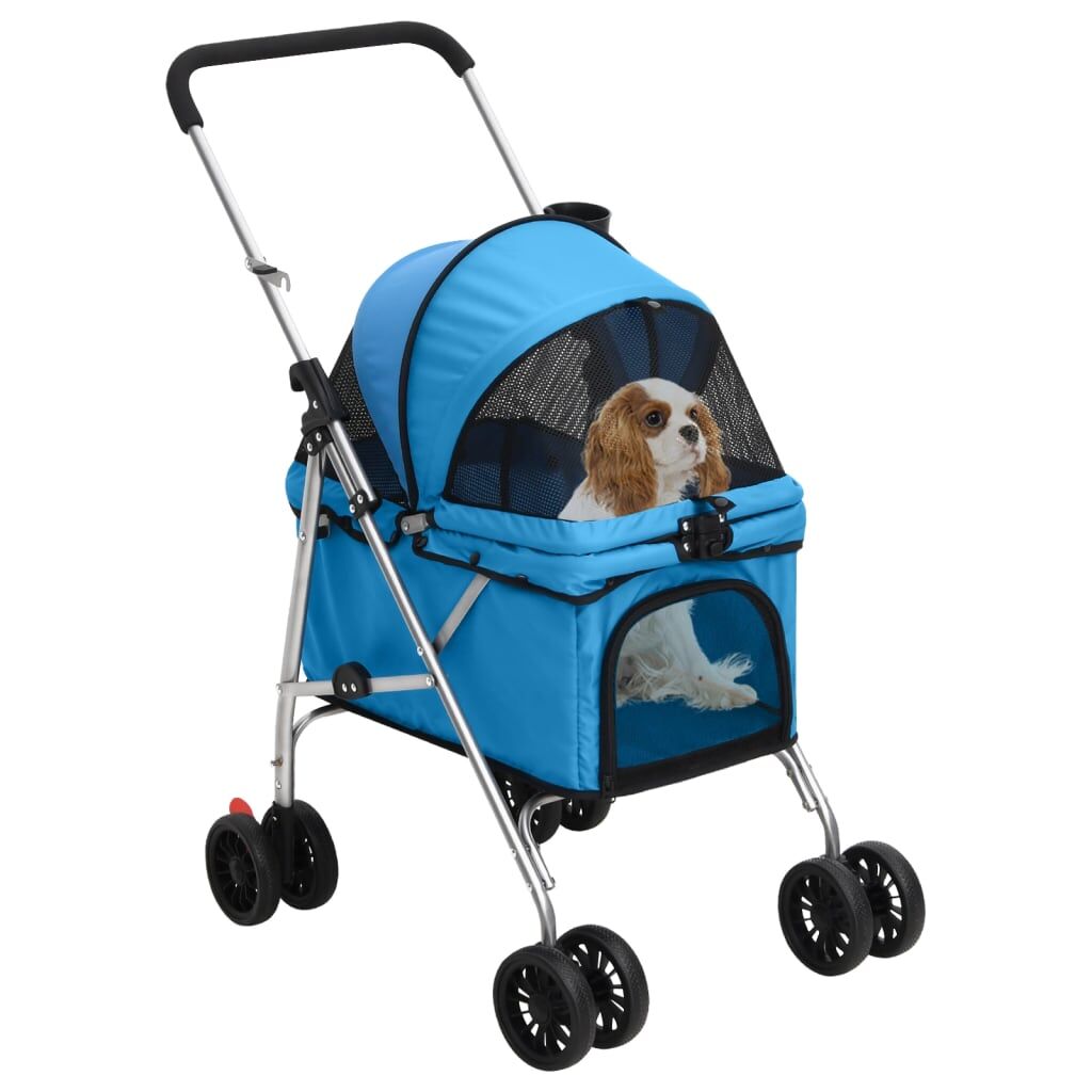 Vidaxl Cochecito Para Perros Plegable Tela Oxford Azul 76x50x100 Cm_1