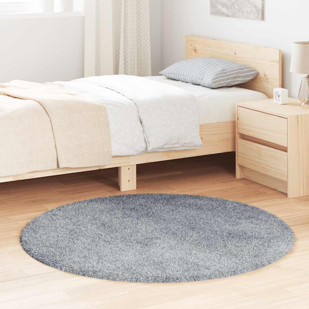 Vidaxl Alfombra De Pelo Largo Navarra Gris Plateado 120x120 Cm_1