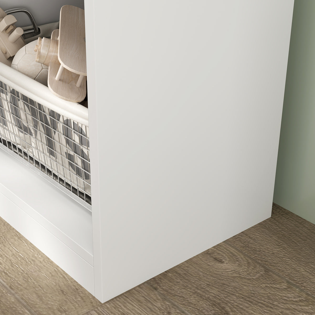 Estante De Livros Para Crianças Aiyaplay Mdf E Madeira De Pinho Branco E Madeira 40x30x139,5 Cm_4