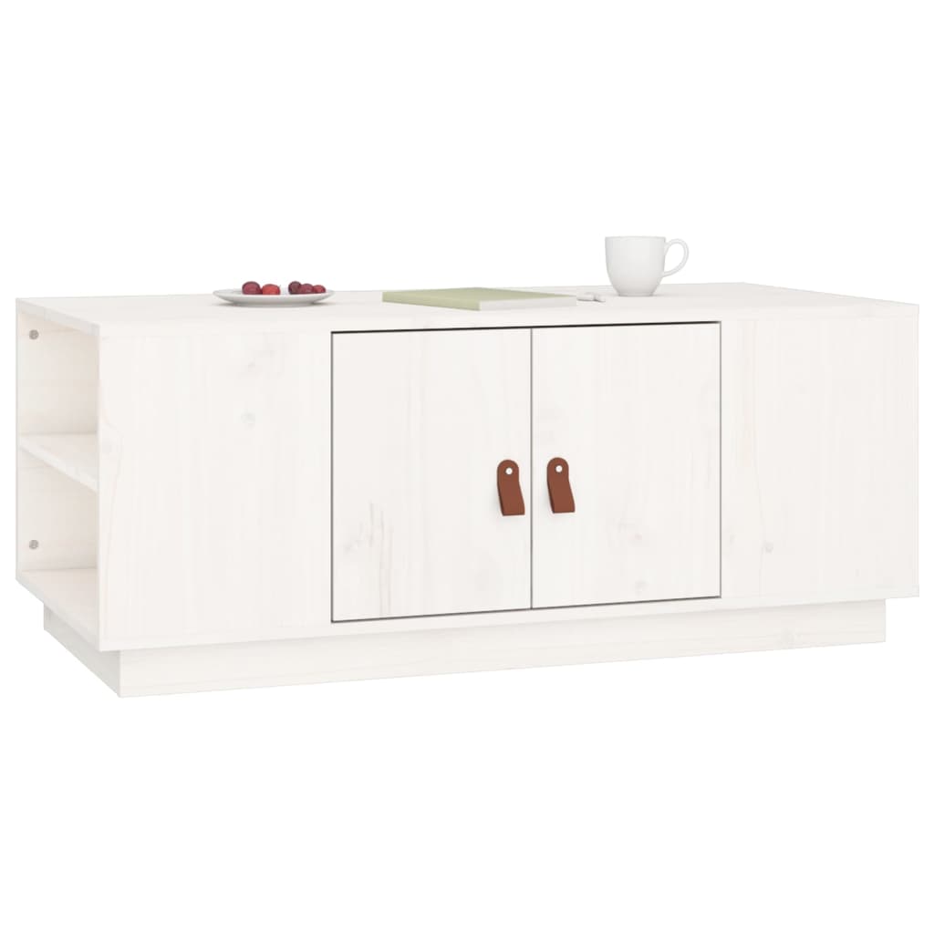 Mesa De Centro De Madera Maciza De Pino Blanco 100x50x41 Cm_3