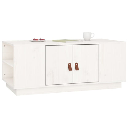 Mesa De Centro De Madera Maciza De Pino Blanco 100x50x41 Cm_3