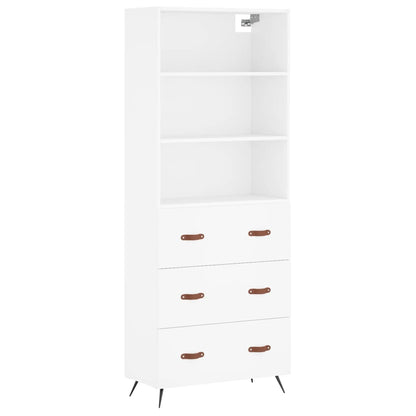 Aparador Alto Madera Contrachapada Blanco 69,5x34x180 Cm_1