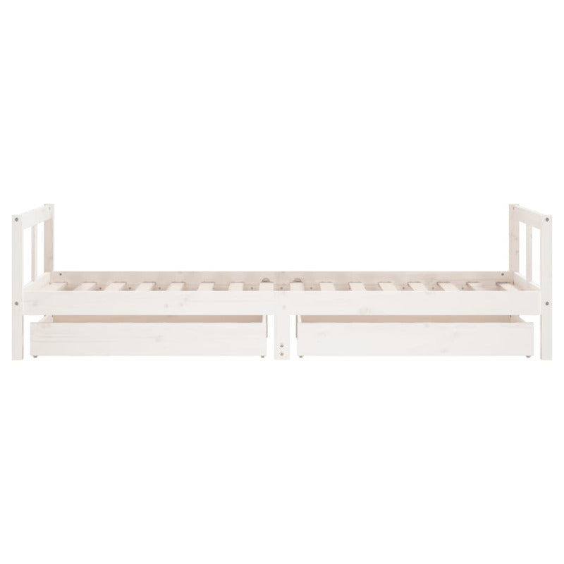 Vidaxl Estructura Cama Niños Con Cajones Madera Pino Blanco 80x200 Cm_5
