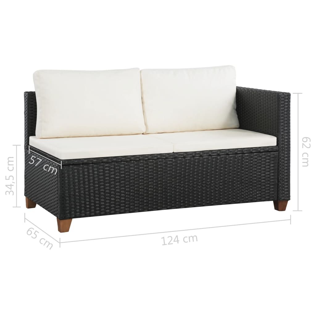 Vidaxl Set De Muebles De Jardín 4 Pzas Y Cojines Ratán Sintético Negro_2