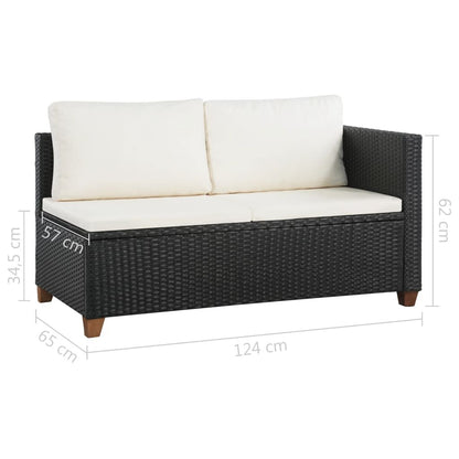 Vidaxl Set De Muebles De Jardín 4 Pzas Y Cojines Ratán Sintético Negro_2