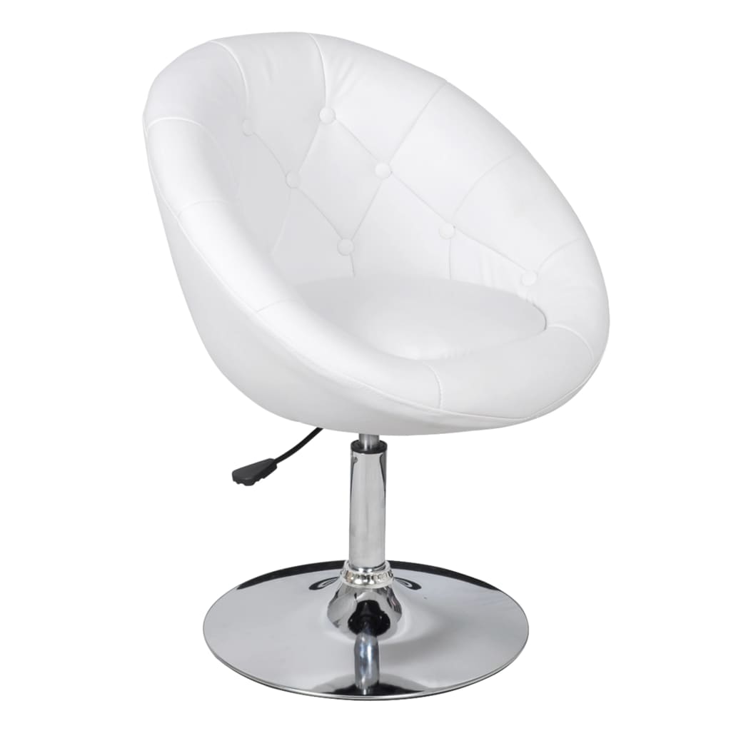 Taburete De Bar Cuero Sintético Blanco_0