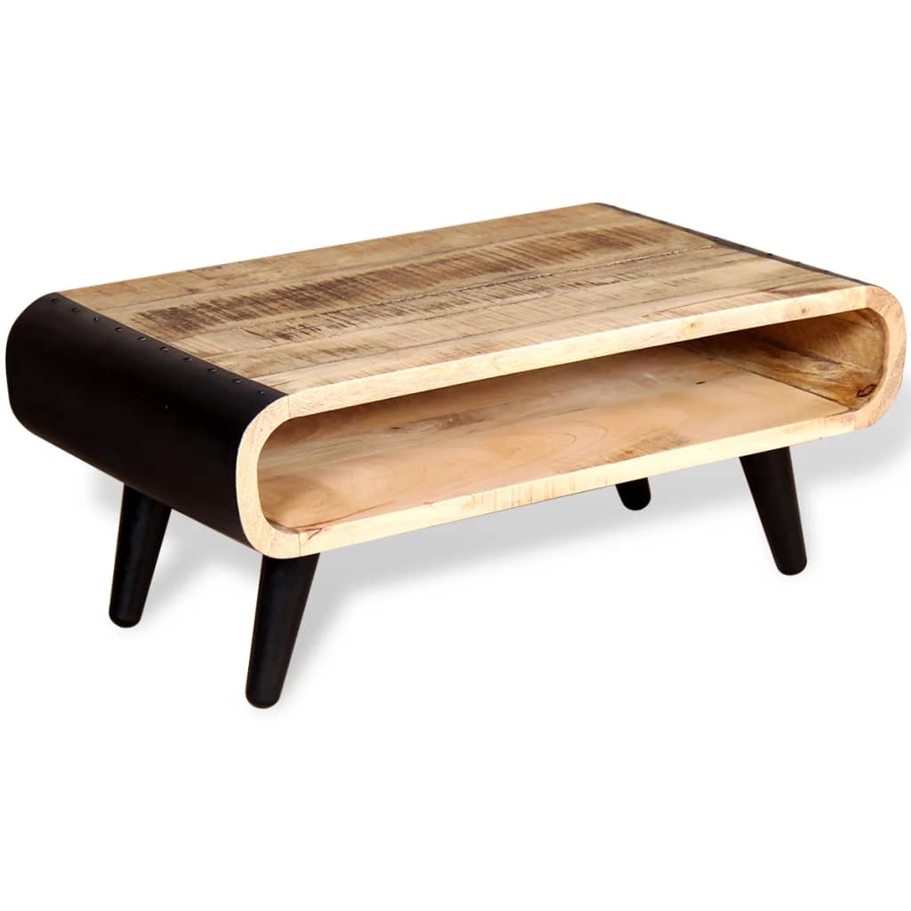 Mesa De Centro De Madera De Mango Rugosa 90x55x39 Cm_2