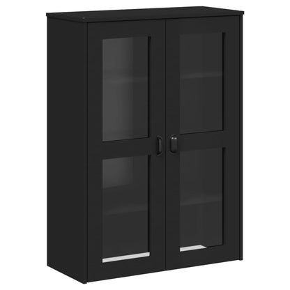 Aparador Alto Viken Madera Maciza De Pino Negro 80x40x200 Cm / Vetonek_4