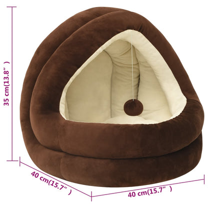 Vidaxl Cama Para Gatos Color Marrón Y Crema 40x40x35 Cm_2