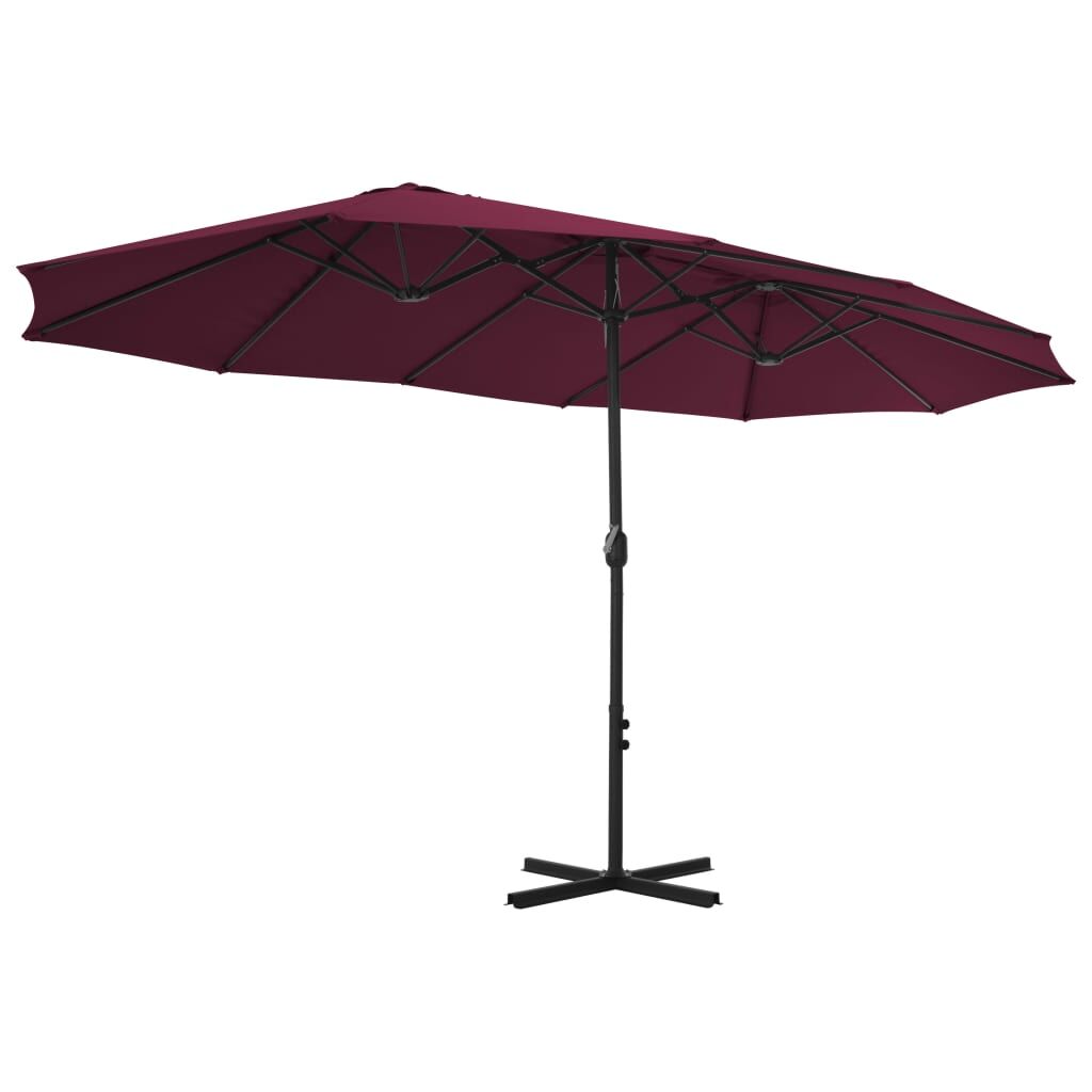 Vidaxl Sombrilla De Jardín Palo De Aluminio Rojo Burdeos 460x270 Cm_3