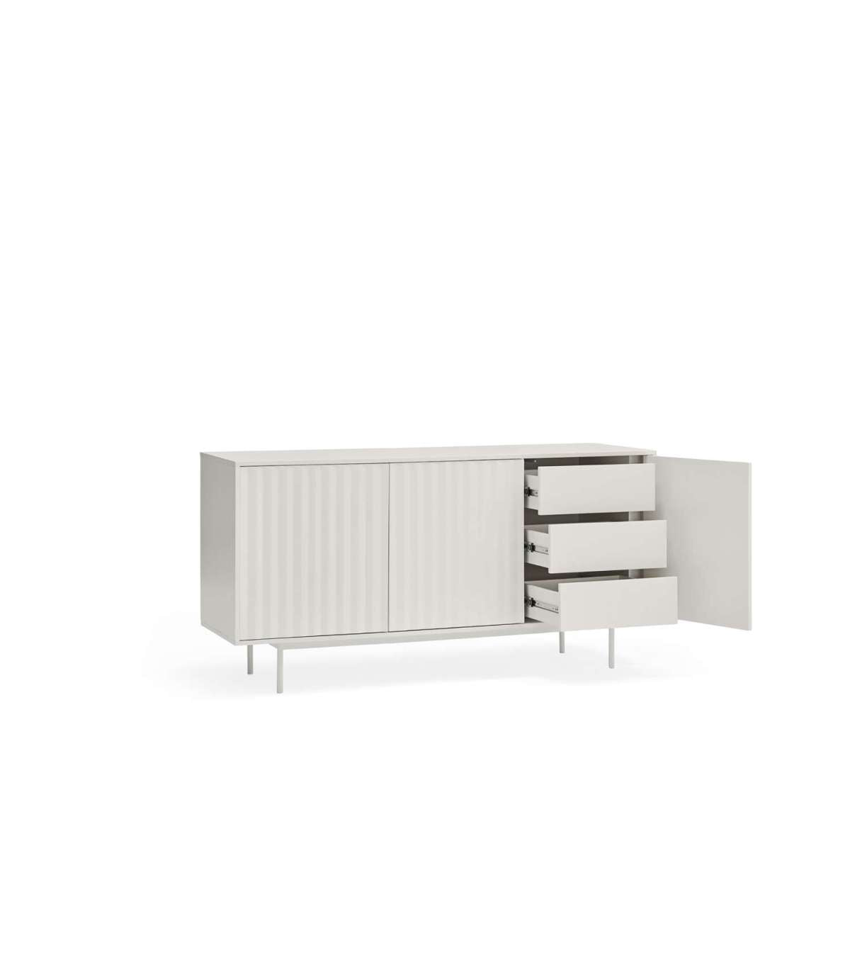 Mueble Aparador Modelo Sierra 3 Puertas 3 Cajones Interiores Acabado Blanco, 159.2cm(ancho_2