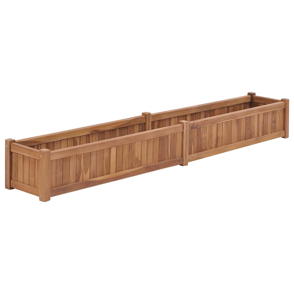 Arriate Elevado Madera Maciza De Teca 200x30x25 Cm_2