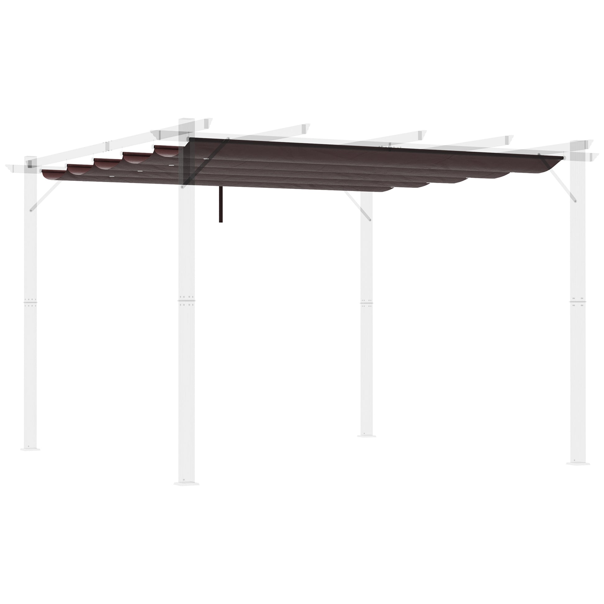 Outsunny Cubierta Para Pérgola Retráctil 2,5x2,55m Para Marco De 3x3 M Café_0
