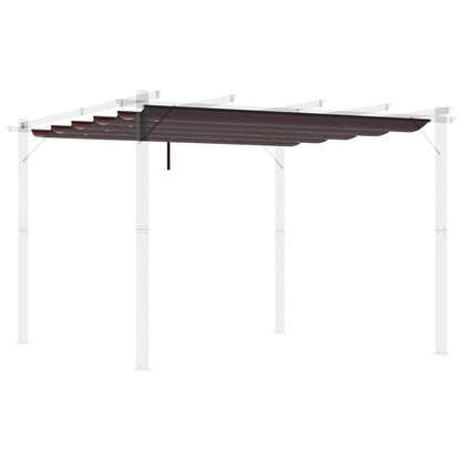 Outsunny Cubierta Para Pérgola Retráctil 2,5x2,55m Para Marco De 3x3 M Café_0