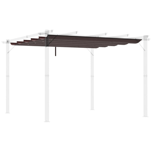 Outsunny Cubierta Para Pérgola Retráctil 2,5x2,55m Para Marco De 3x3 M Café_0