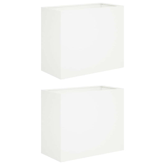 Macetero De Jardín 2 Uds. Blanco 60 X 30 X 40 Cm_0