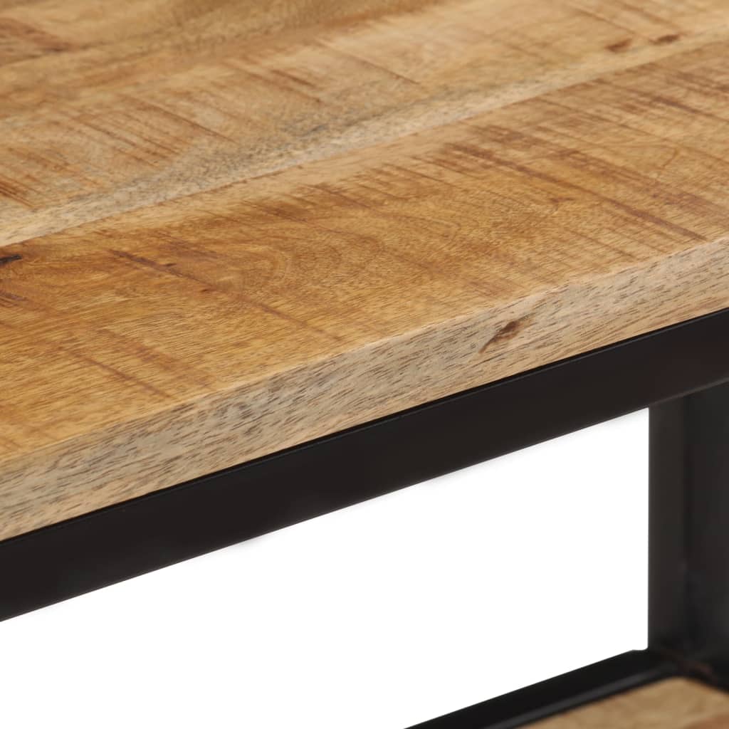 Mesa Consola Madera Maciza De Mango Rugosa 70x35x70 Cm_3
