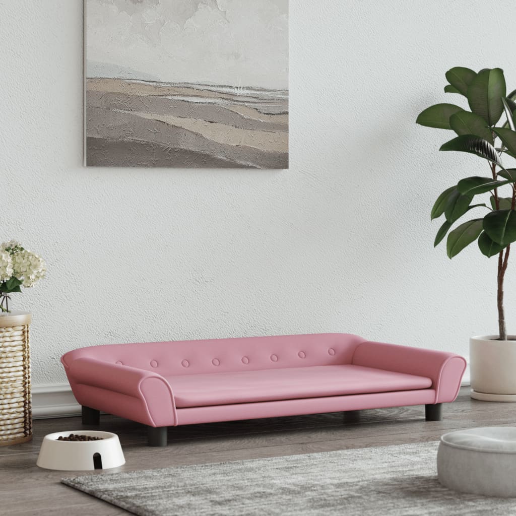 Cama Para Perros De Terciopelo Rosa 100x50x21 Cm / Vetonek_3