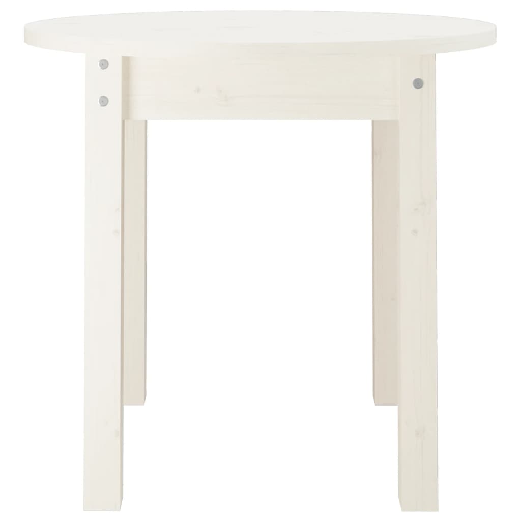 Mesa De Centro De Madera Maciza De Pino Blanco Ø 45x40 Cm_3