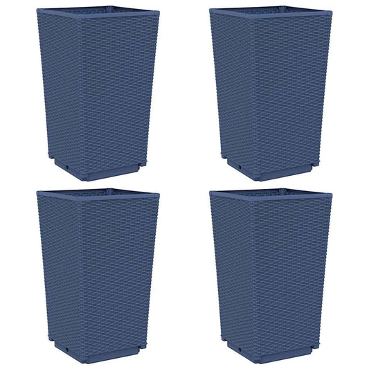 Jardineras 4 Unidades Pp Azul Gris 32,5x32,5x57 Cm_0