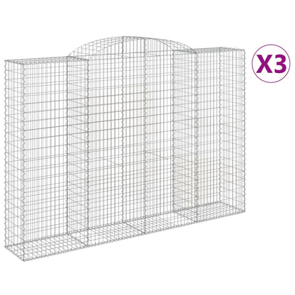 Cestas De Gaviones 3 Uds Forma De Arco Hierro 300x50x200/220 Cm_0