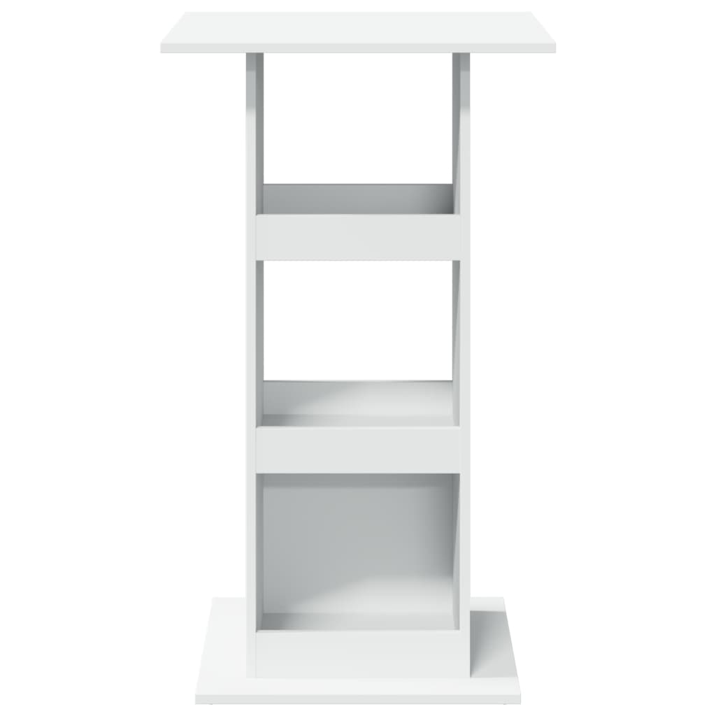 Mesa Bar Con Almacenaje Madera Ingeniería Blanca 60x60x102 Cm_2