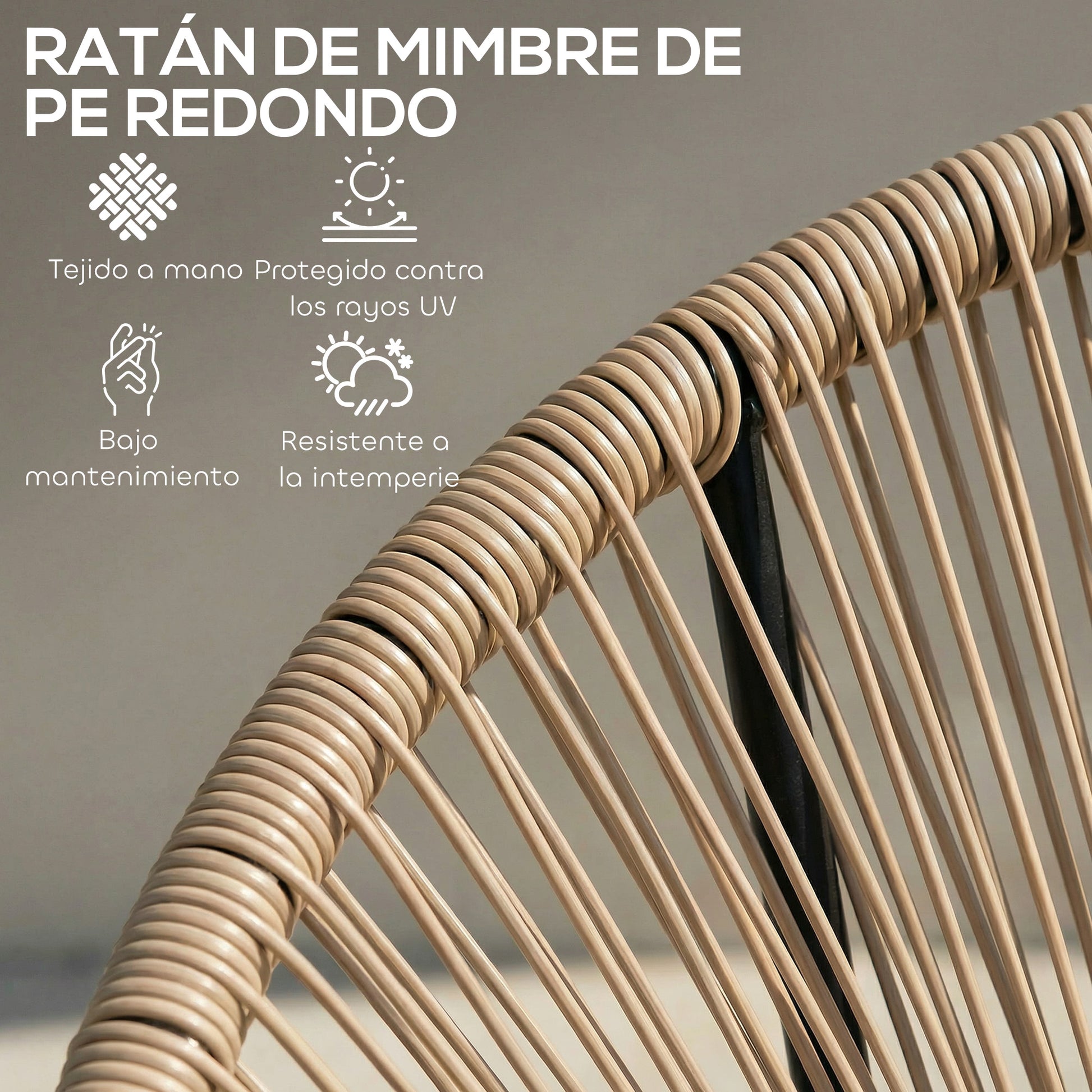 Outsunny Conjunto De 2 Sillas Acapulco De Jardín De Ratán Sintético_4