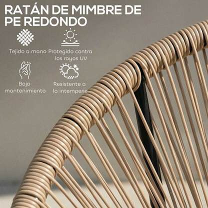 Outsunny Conjunto De 2 Sillas Acapulco De Jardín De Ratán Sintético_4