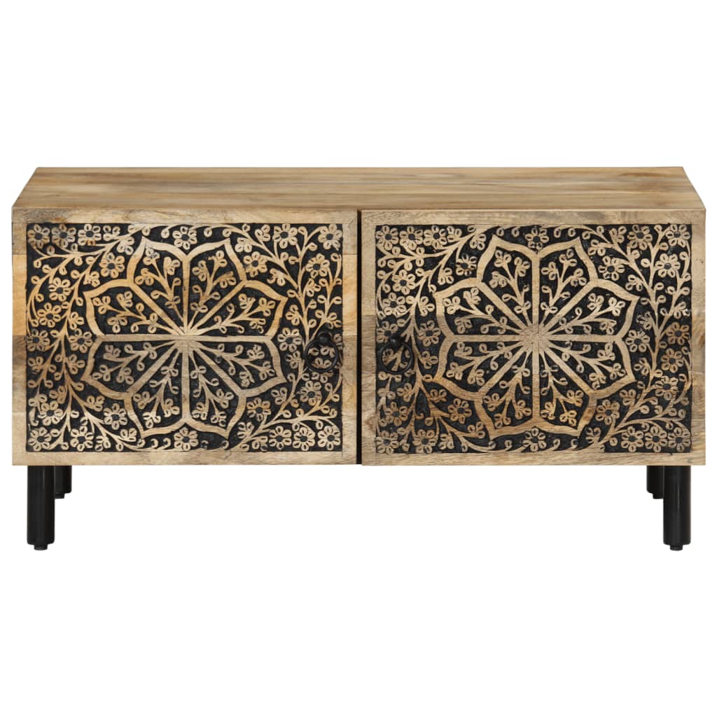 Mesa De Centro De Madera Maciza De Pino 80x50x40 Cm_3