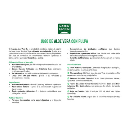 Jugo de aloe vera con pulpa NaturGreen 1 L
