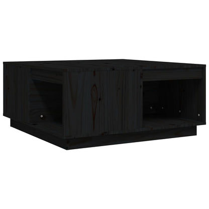 Mesa De Centro De Madera Maciza De Pino Negro 80x81x36,5 Cm_0