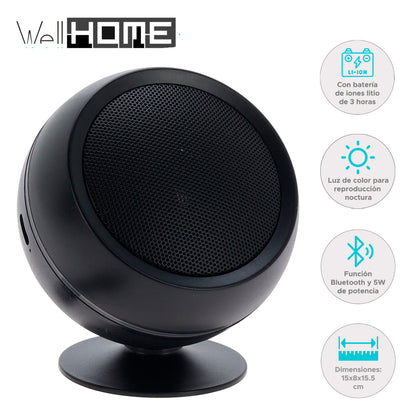 Well Home Altavoz Inalámbrico Mini Con Función Bluetooth V5 Y Luz, Batería Recargable Incluida_1