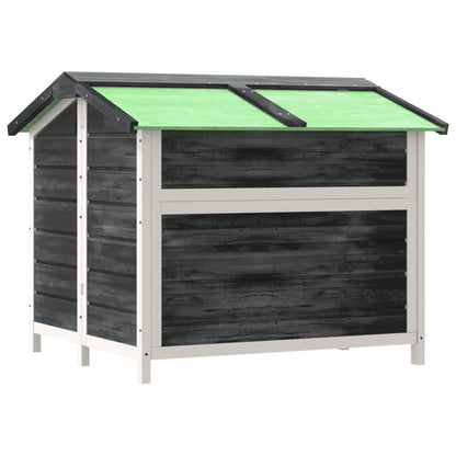 Vidaxl Caseta Para Perros Madera Maciza De Pino Gris 96x87x80,5 Cm_4