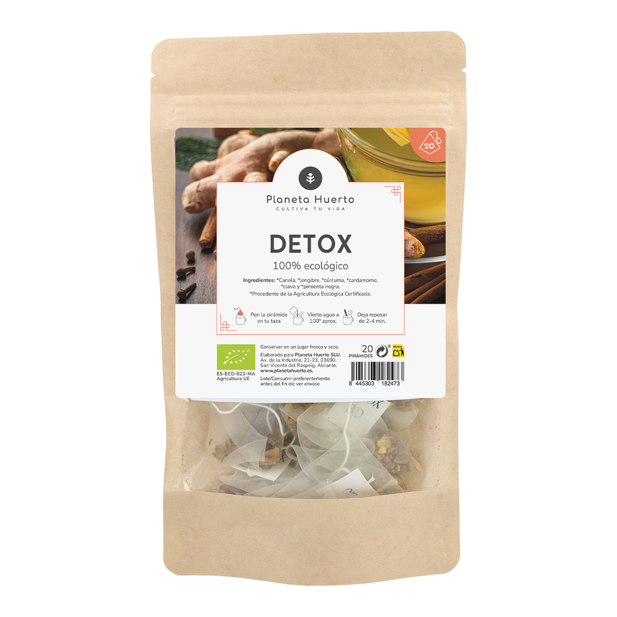 Infusión Detox ECO Planeta Huerto 20 pirámides